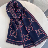 Gucci New Classic Grid GG Jacquard Wool Scarf Size: 47x 180 CM