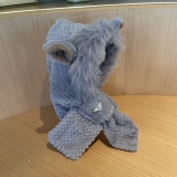 Prada New Fashion Versatile Bear Ear Hat Scarf in One