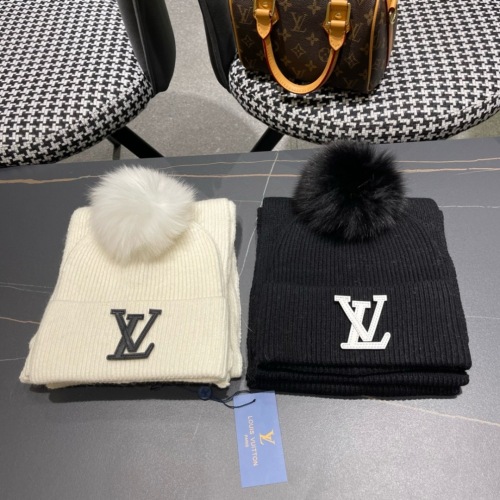 Louis Vuitton Couple Fashion Wool Scarf Hat Set