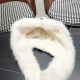 Chanel Fashion Versatile Fox Hair Hat Scarf 
