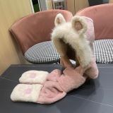 Moncler Fashion Versatile Bear Ears Hat Scarf Glove One Piece