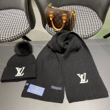 Louis Vuitton Couple Fashion Wool Scarf Hat Set