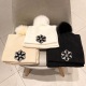 Chanel Couple Fashion Versatile Wool Scarf Hat Set