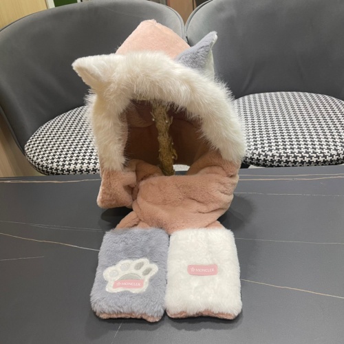 Moncler Fashion Versatile Fox Ear Hat Scarf Glove One Piece