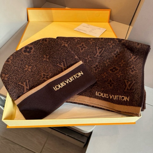 Louis Vuitton Men's Classic Knitted Wool Scarf Hat Set 