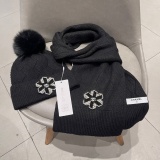 Chanel Couple Fashion Versatile Wool Scarf Hat Set