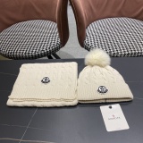Moncler Fashion Warm Fox Hair Ball Hat Scarf Set