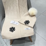 Chanel Couple Fashion Versatile Wool Scarf Hat Set