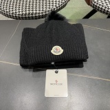 Moncler Fashion Versatile Flanged Wool Knitted Wool Hat Scarf Set
