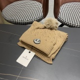 Moncler Fashion Warm Fox Hair Ball Hat Scarf Set