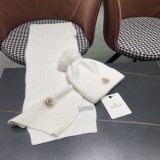 Moncler Fashion Versatile Flanged Wool Knitted Wool Hat Scarf Set