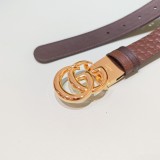 Gucci New Fashion Double Sided Head Leather Belt 30MM