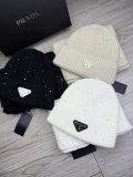 Prada New Couple Fashion Hot Diamond Hat Scarf Set