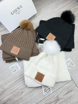 Loewe New Couple Fashion Versatile Ball Hat Scarf Set