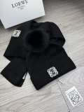 Loewe New Couple Fashion Versatile Ball Hat Scarf Set