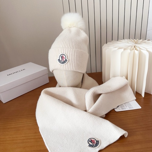 Moncler New Classic Versatile Flanged Wool Knitted Wool Hat Scarf Set