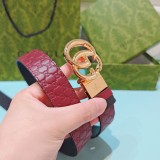Gucci New Fashion Double Sided Head Leather Belt 30MM