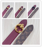 Louis Vuitton New Fashion Versatile Lychee Pattern Double Sided Available Belt 30MM