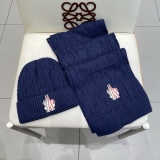 Moncler New Couple Classic Versatile Wool Hat Scarf Set
