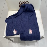 Moncler New Couple Classic Versatile Wool Hat Scarf Set