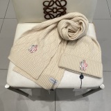 Moncler New Couple Classic Versatile Wool Hat Scarf Set