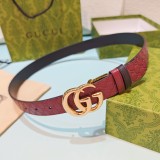 Gucci New Fashion Double Sided Head Leather Belt 30MM