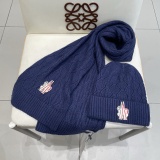 Moncler New Couple Classic Versatile Wool Hat Scarf Set