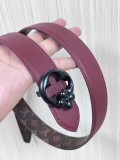 Louis Vuitton New Fashion Versatile Lychee Pattern Double Sided Available Belt 30MM