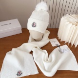 Moncler New Classic Versatile Flanged Wool Knitted Wool Hat Scarf Set