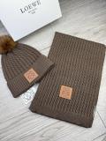 Loewe New Couple Fashion Versatile Ball Hat Scarf Set