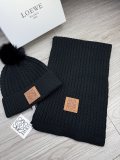 Loewe New Couple Fashion Versatile Ball Hat Scarf Set