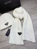 Prada New Couple Fashion Hot Diamond Hat Scarf Set