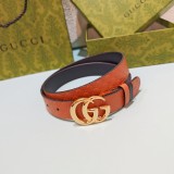 Gucci New Fashion Double Sided Head Leather Belt 30MM