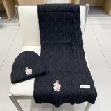 Moncler New Couple Classic Versatile Wool Hat Scarf Set