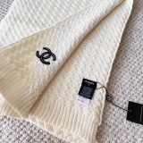 Chanel New Classic Versatile Embroidered Logo Knitted Hat Scarf Set
