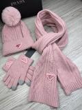 Prada New Couple Fashion Hairball Hat Scarf Glove Set