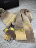 Prada New Couple Fashion Hairball Hat Scarf Glove Set