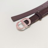 Gucci New Fashion Diamond Double Sided Head Leather Belt 20MM