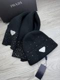 Prada New Couple Fashion Hot Diamond Hat Scarf Set