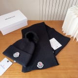 Moncler New Classic Versatile Flanged Wool Knitted Wool Hat Scarf Set