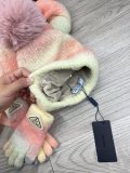 Prada New Couple Fashion Hairball Hat Scarf Glove Set