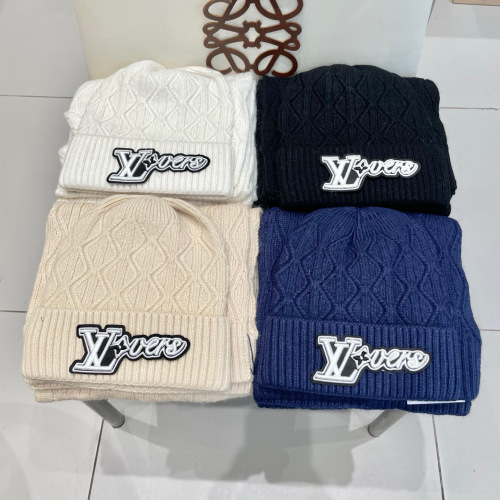 Louis Vuitton New Couple Classic Versatile Wool Hat Scarf Set