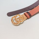 Gucci New Fashion Double Sided Head Leather Belt 30MM