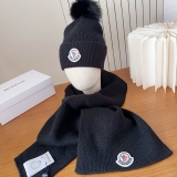 Moncler New Classic Versatile Flanged Wool Knitted Wool Hat Scarf Set
