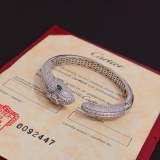 Cartier New Couple Fashion Diamond Inlaid Snakehead Bracelet
