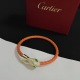 Cartier New Unisex Fashion Diamond Inlaid Snakehead Leather Rope Bracelet
