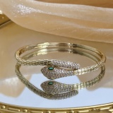 Cartier New Couple Fashion Diamond Inlaid Snakehead Bracelet