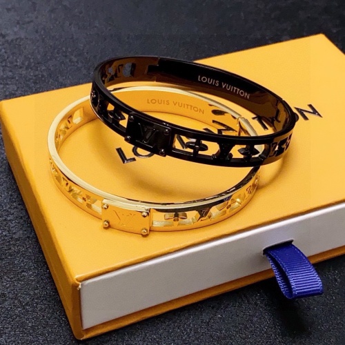 Louis Vuitton New Unisex Hollow Letter Black Knight Bracelet 21CM