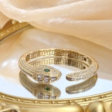 Cartier New Couple Fashion Diamond Inlaid Snakehead Bracelet