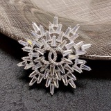 Chanel New Fashion Versatile Full Diamond Snowflake Brooch
